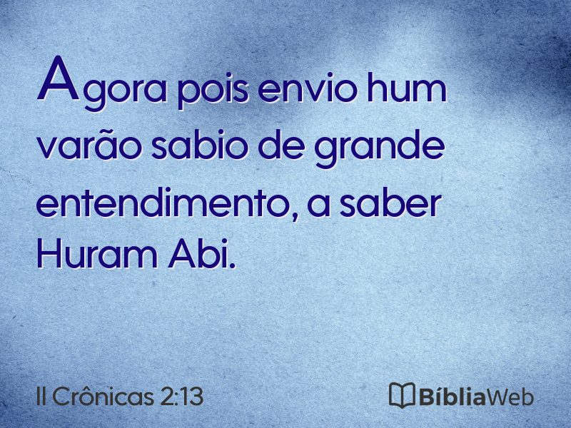 II Crônicas 2:13 em imagem para compartilhar