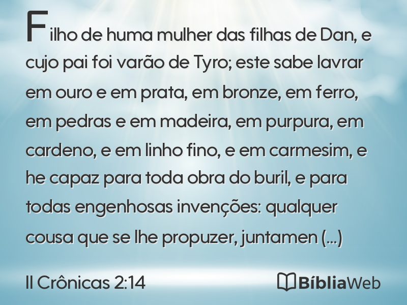 II Crônicas 2:14 em imagem para compartilhar