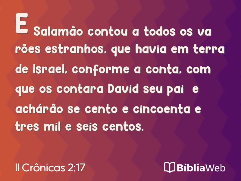 II Crônicas 2:17 em imagem para compartilhar
