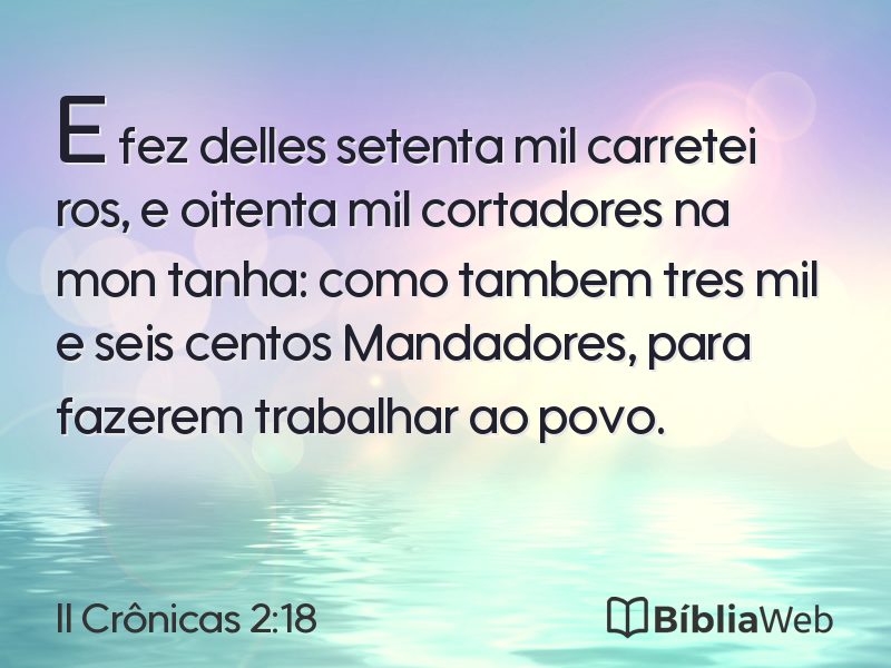 II Crônicas 2:18 em imagem para compartilhar