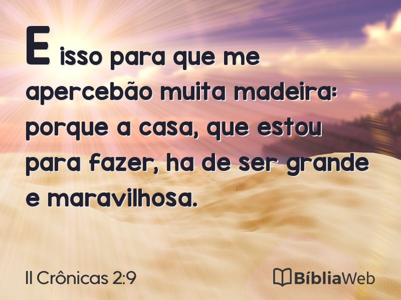 II Crônicas 2:9 em imagem para compartilhar