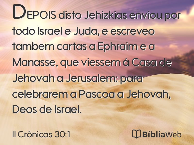 II Crônicas 30:1 em imagem para compartilhar