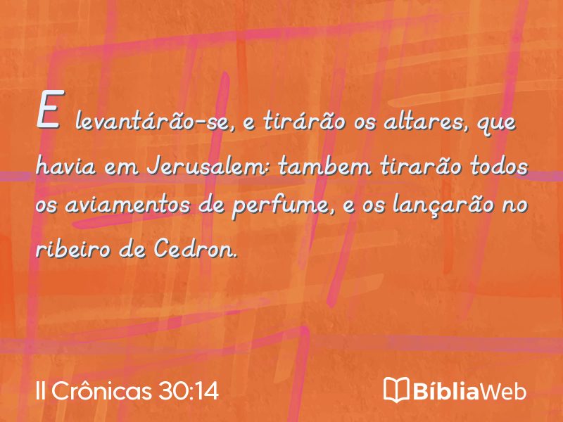 II Crônicas 30:14 em imagem para compartilhar