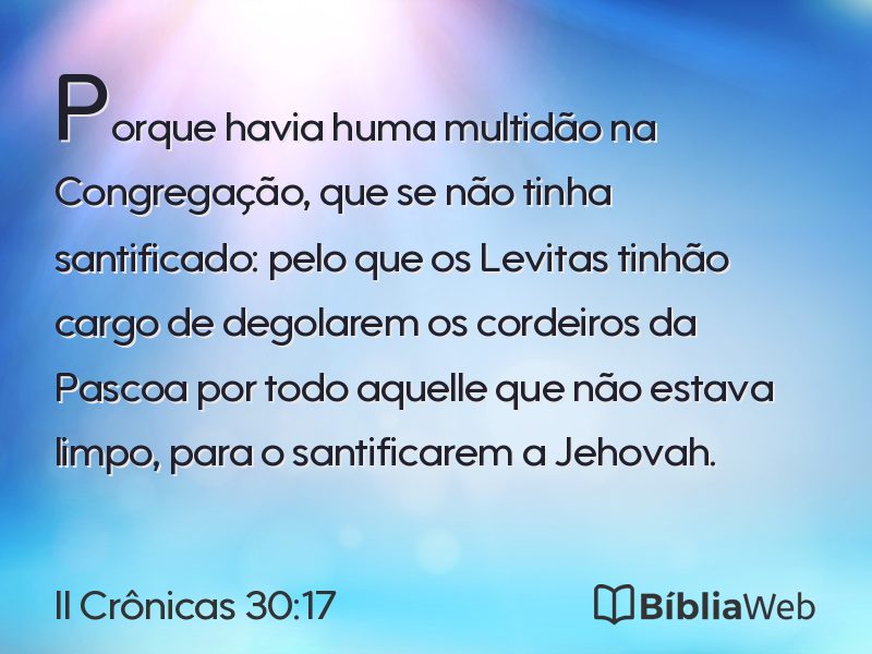 II Crônicas 30:17 em imagem para compartilhar