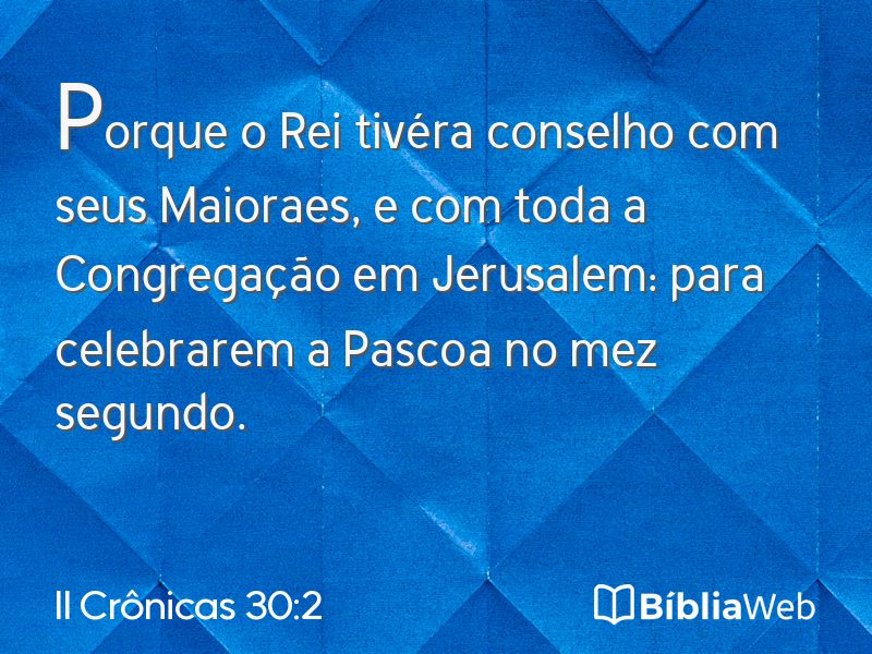 II Crônicas 30:2 em imagem para compartilhar