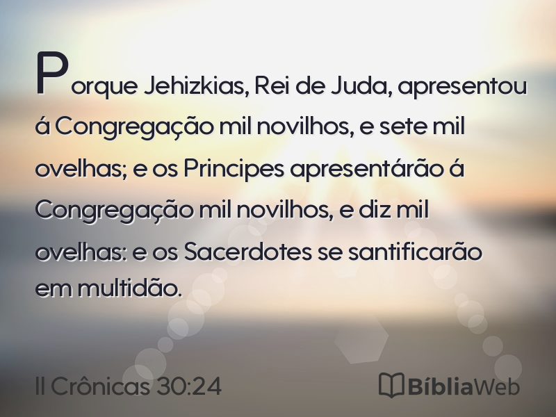 II Crônicas 30:24 em imagem para compartilhar