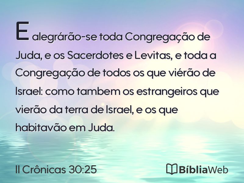 II Crônicas 30:25 em imagem para compartilhar