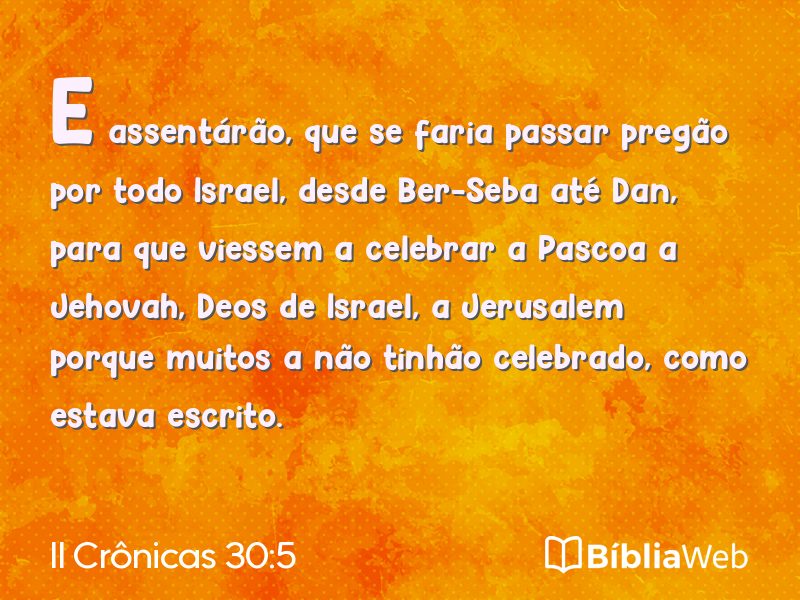 II Crônicas 30:5 em imagem para compartilhar