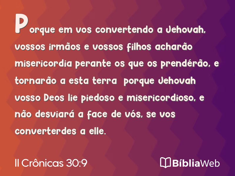 II Crônicas 30:9 em imagem para compartilhar