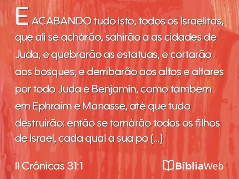 II Crônicas 31:1 em imagem para compartilhar