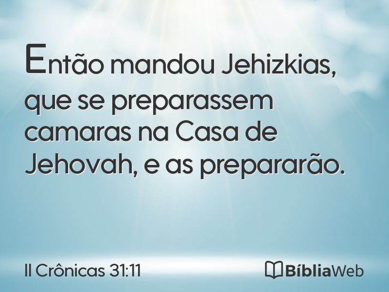 II Crônicas 31:11 em imagem para compartilhar