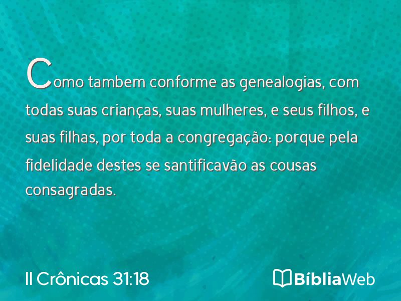 II Crônicas 31:18 em imagem para compartilhar