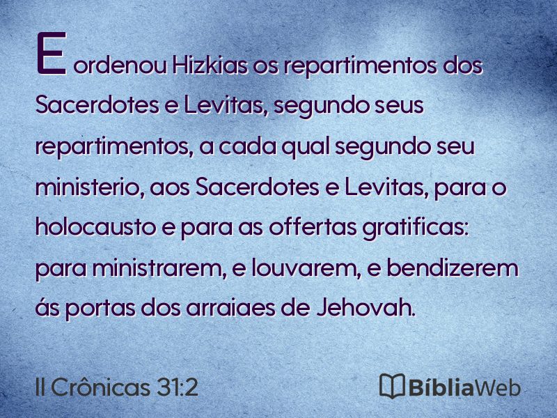 II Crônicas 31:2 em imagem para compartilhar