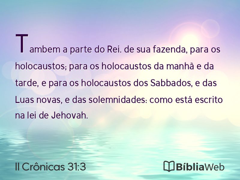 II Crônicas 31:3 em imagem para compartilhar