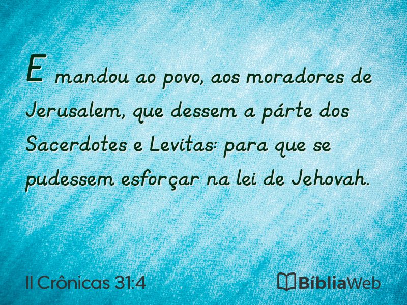 II Crônicas 31:4 em imagem para compartilhar