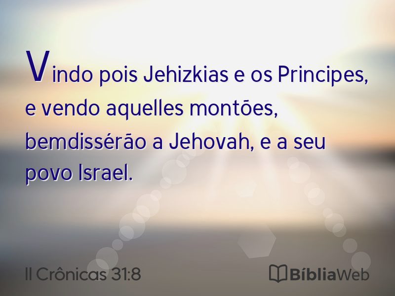 II Crônicas 31:8 em imagem para compartilhar