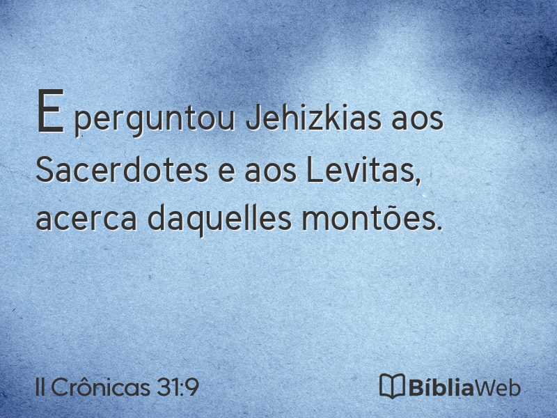 II Crônicas 31:9 em imagem para compartilhar