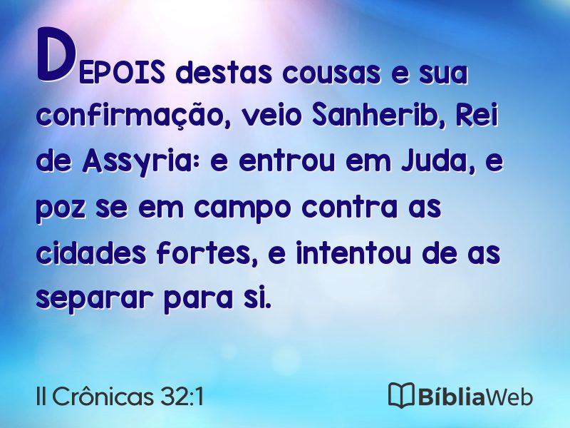 II Crônicas 32:1 em imagem para compartilhar