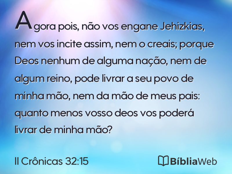 II Crônicas 32:15 em imagem para compartilhar