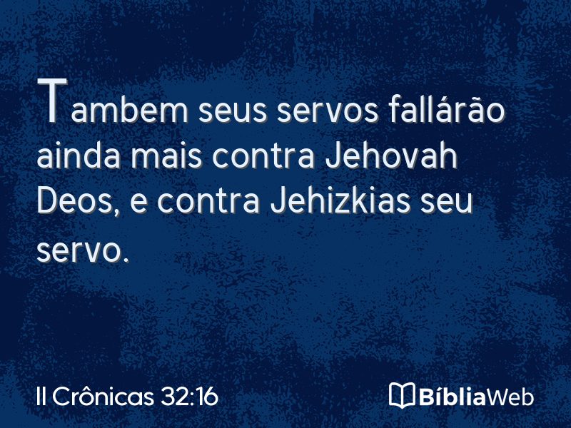 II Crônicas 32:16 em imagem para compartilhar
