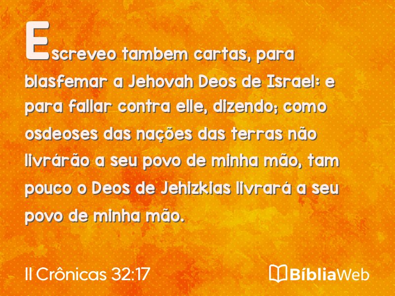 II Crônicas 32:17 em imagem para compartilhar