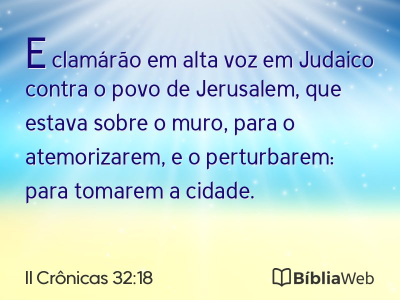 II Crônicas 32:18 em imagem para compartilhar