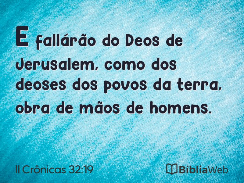 II Crônicas 32:19 em imagem para compartilhar