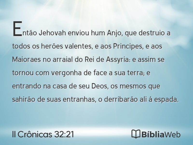II Crônicas 32:21 em imagem para compartilhar