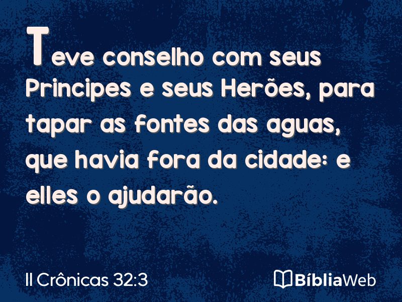 II Crônicas 32:3 em imagem para compartilhar