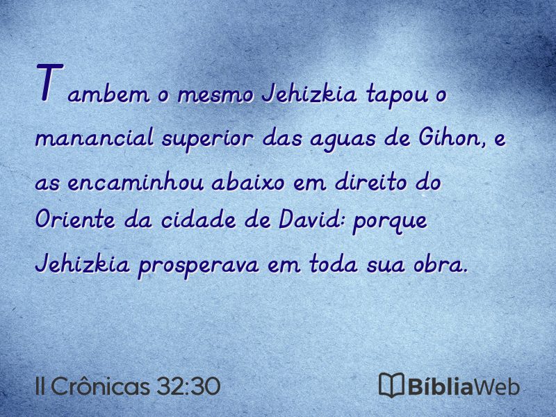 II Crônicas 32:30 em imagem para compartilhar