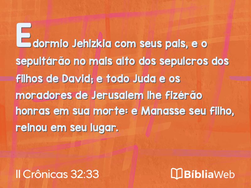 II Crônicas 32:33 em imagem para compartilhar