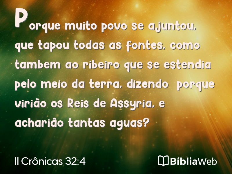 II Crônicas 32:4 em imagem para compartilhar