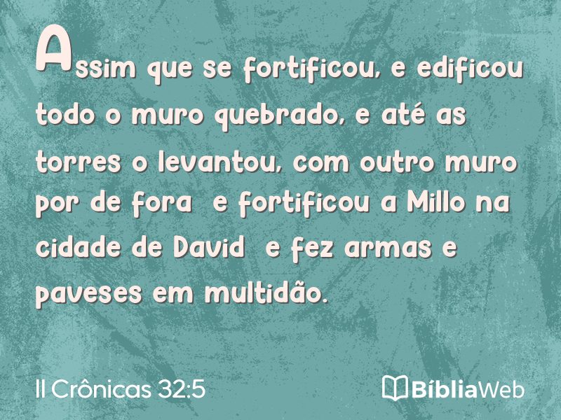 II Crônicas 32:5 em imagem para compartilhar