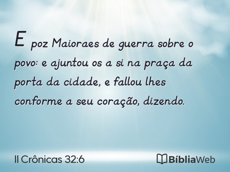 II Crônicas 32:6 em imagem para compartilhar