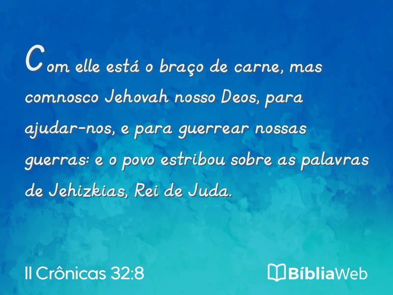 II Crônicas 32:8 em imagem para compartilhar