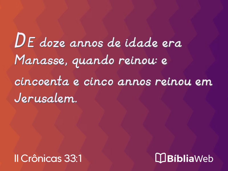 II Crônicas 33:1 em imagem para compartilhar