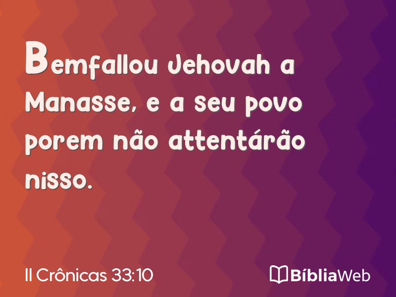 II Crônicas 33:10 em imagem para compartilhar