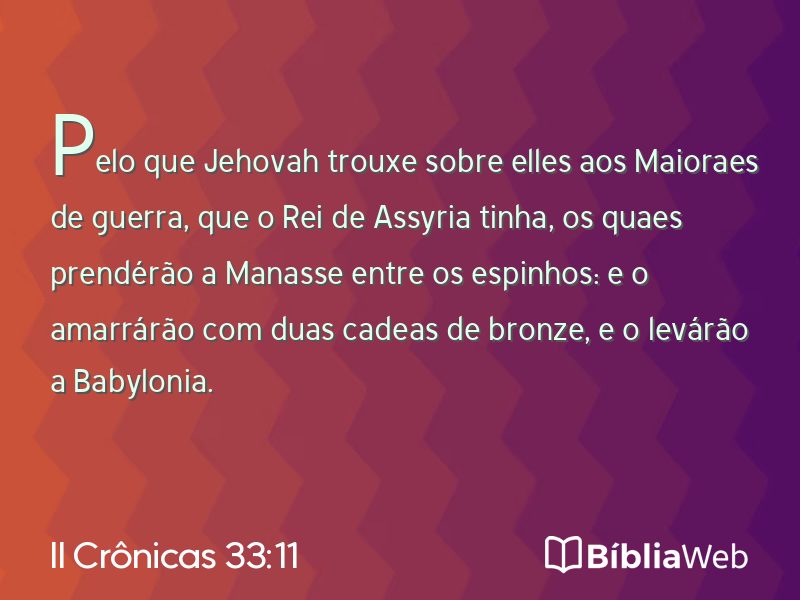 II Crônicas 33:11 em imagem para compartilhar
