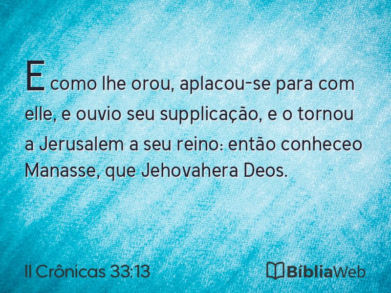 II Crônicas 33:13 em imagem para compartilhar