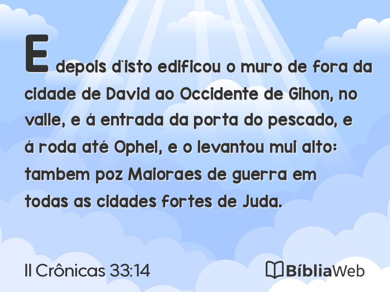 II Crônicas 33:14 em imagem para compartilhar