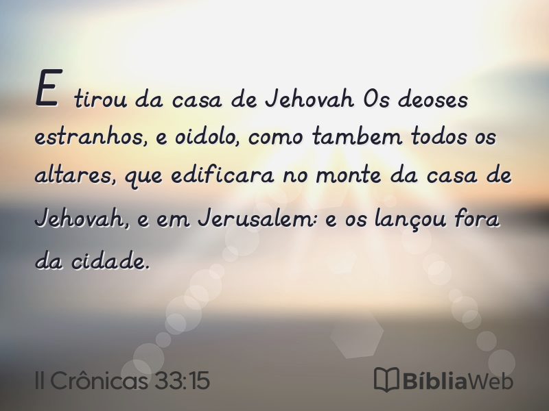 II Crônicas 33:15 em imagem para compartilhar