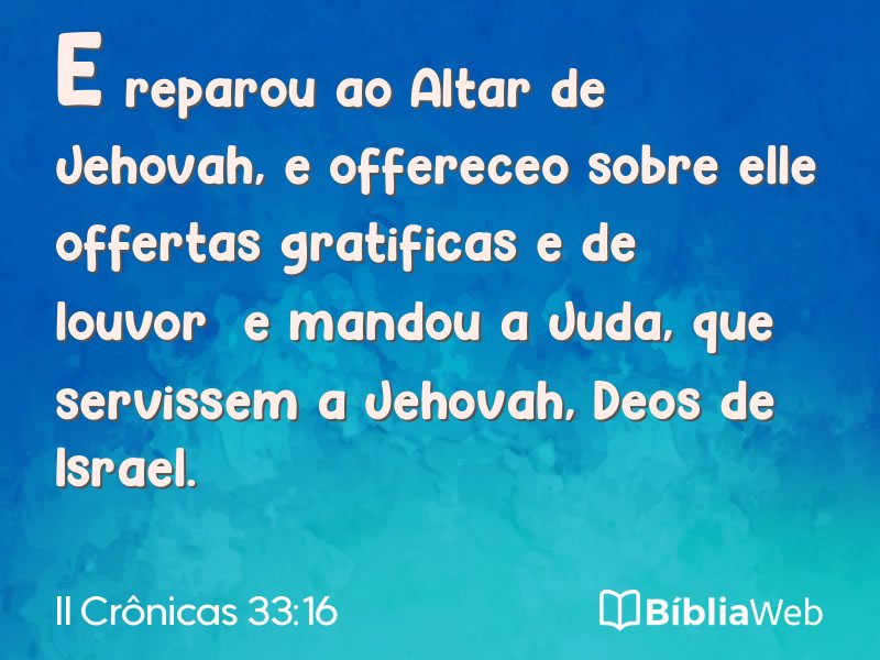 II Crônicas 33:16 em imagem para compartilhar