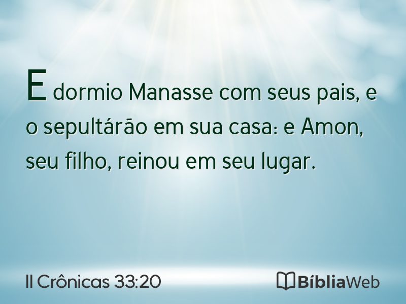 II Crônicas 33:20 em imagem para compartilhar