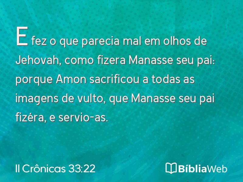 II Crônicas 33:22 em imagem para compartilhar