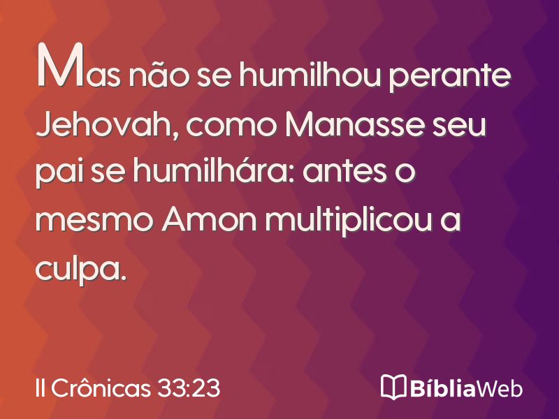 II Crônicas 33:23 em imagem para compartilhar