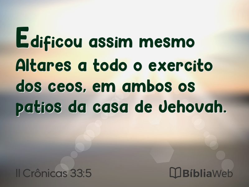 II Crônicas 33:5 em imagem para compartilhar