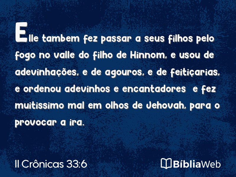 II Crônicas 33:6 em imagem para compartilhar