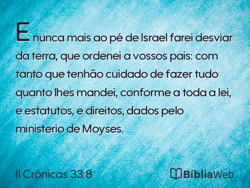 II Crônicas 33:8 em imagem para compartilhar