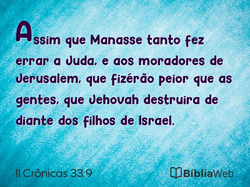 II Crônicas 33:9 em imagem para compartilhar