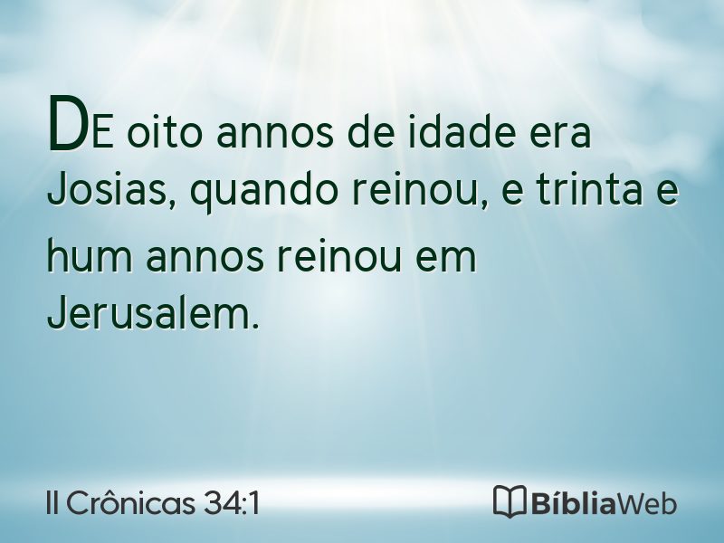 II Crônicas 34:1 em imagem para compartilhar